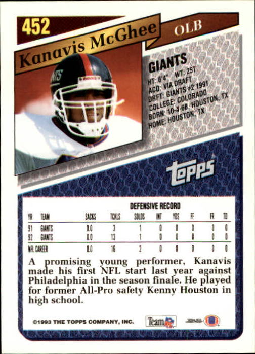 1993 Topps Football Gold (#441-660) Singles - You Choose - Picture 24 of 419