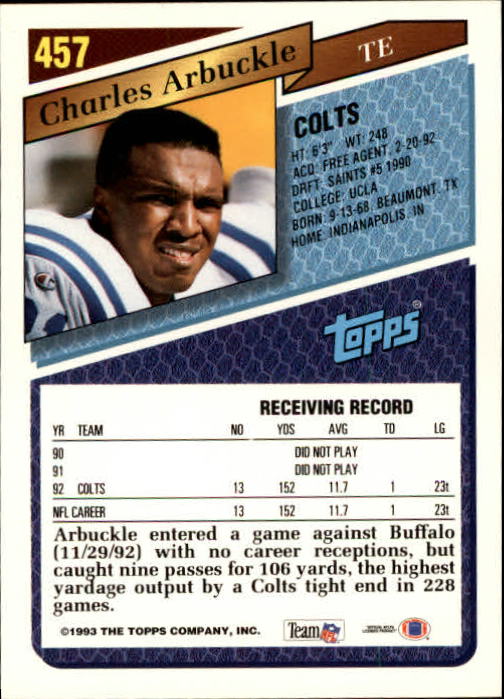 1993 Topps Football Gold (#441-660) Singles - You Choose - Picture 34 of 419