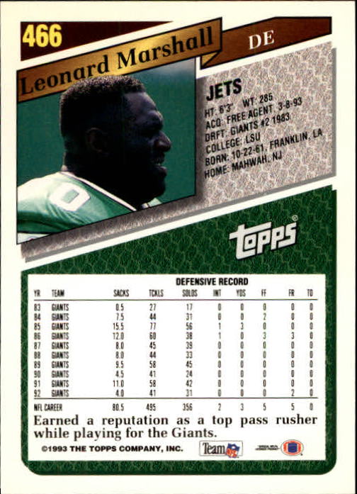 1993 Topps Football Gold (#441-660) Singles - You Choose - Picture 52 of 419