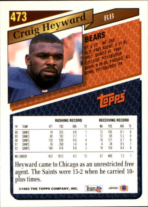 1993 Topps Football Gold (#441-660) Singles - You Choose - Picture 66 of 419