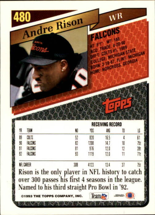 1993 Topps Football Gold (#441-660) Singles - You Choose - Picture 78 of 419