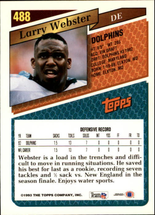 1993 Topps Football Gold (#441-660) Singles - You Choose - Picture 93 of 419