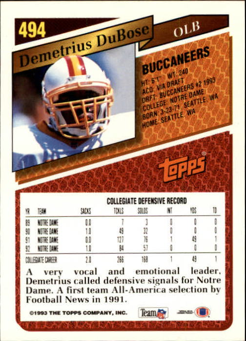1993 Topps Football Gold (#441-660) Singles - You Choose - Picture 104 of 419