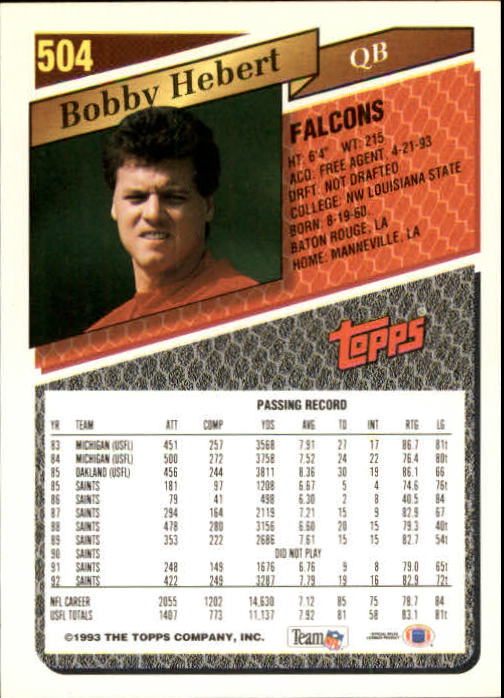 1993 Topps Football Gold (#441-660) Singles - You Choose - Picture 123 of 419