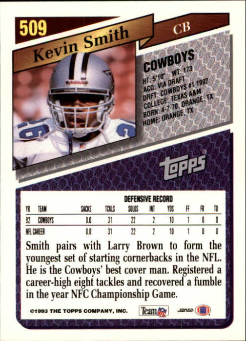 1993 Topps Football Gold (#441-660) Singles - You Choose - Picture 133 of 419