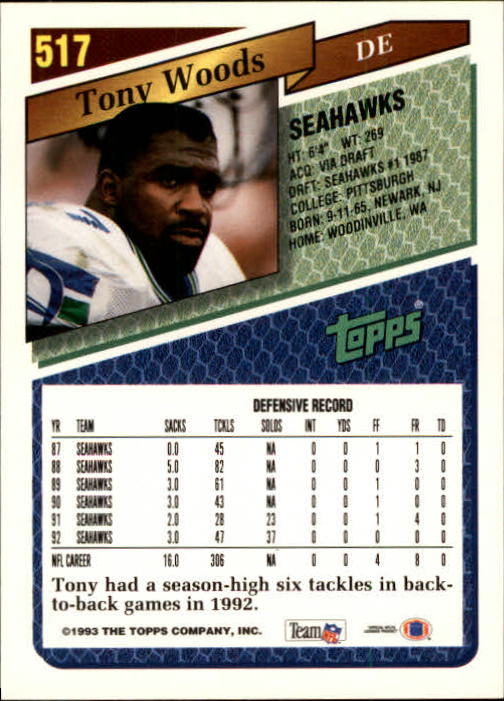 1993 Topps Football Gold (#441-660) Singles - You Choose - Picture 147 of 419