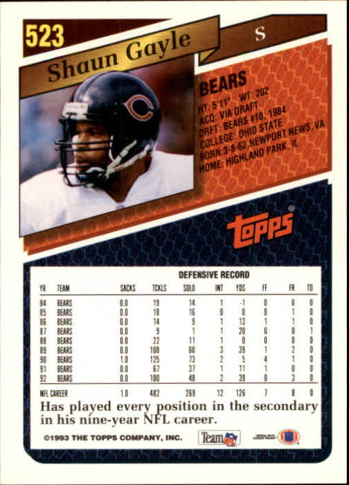 1993 Topps Football Gold (#441-660) Singles - You Choose - Picture 159 of 419