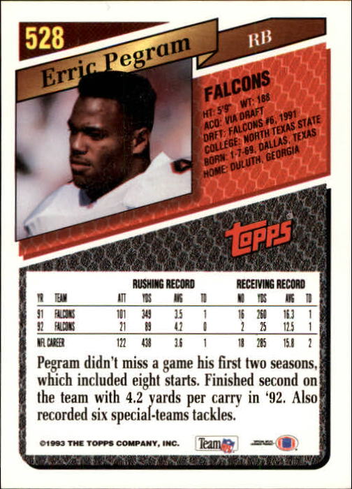 1993 Topps Football Gold (#441-660) Singles - You Choose - Picture 169 of 419