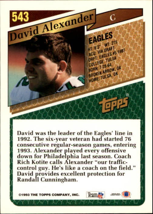 1993 Topps Football Gold (#441-660) Singles - You Choose - Picture 197 of 419