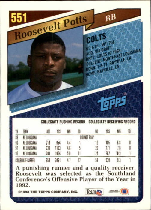 1993 Topps Football Gold (#441-660) Singles - You Choose - Picture 212 of 419