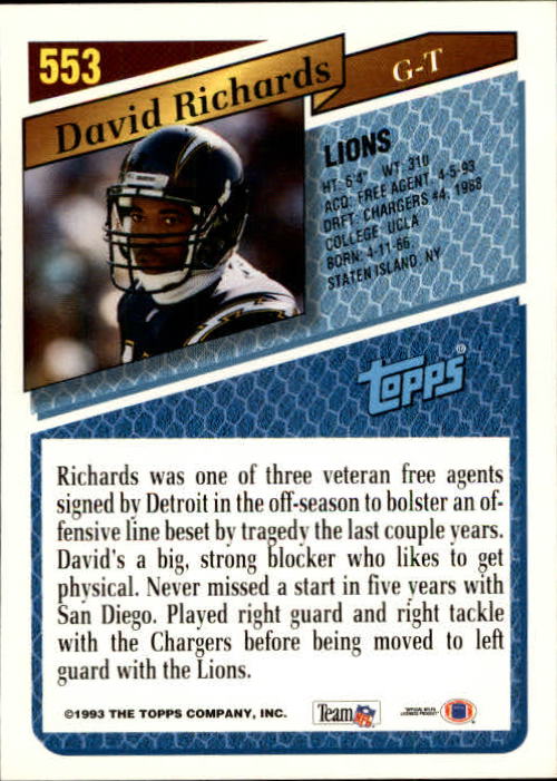 1993 Topps Football Gold (#441-660) Singles - You Choose - Picture 216 of 419
