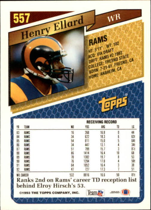 1993 Topps Football Gold (#441-660) Singles - You Choose - Picture 224 of 419