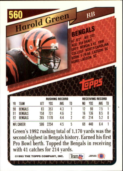 1993 Topps Football Gold (#441-660) Singles - You Choose - Picture 230 of 419