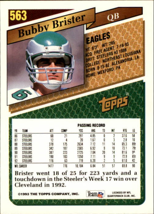 1993 Topps Football Gold (#441-660) Singles - You Choose - Picture 236 of 419