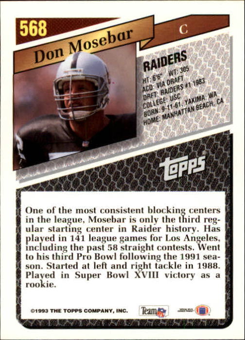 1993 Topps Football Gold (#441-660) Singles - You Choose - Picture 246 of 419