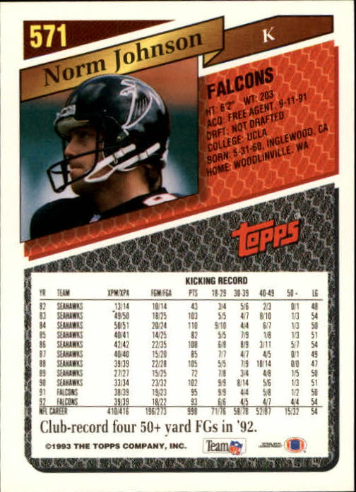 1993 Topps Football Gold (#441-660) Singles - You Choose - Picture 252 of 419