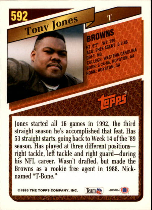 1993 Topps Football Gold (#441-660) Singles - You Choose - Picture 292 of 419