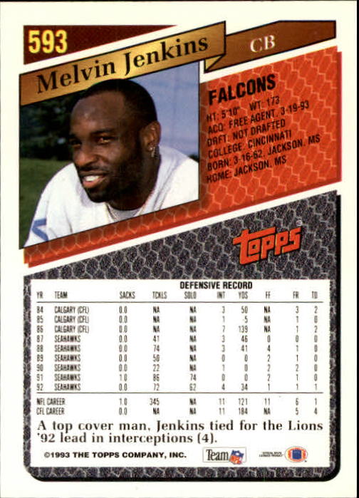 1993 Topps Football Gold (#441-660) Singles - You Choose - Picture 294 of 419