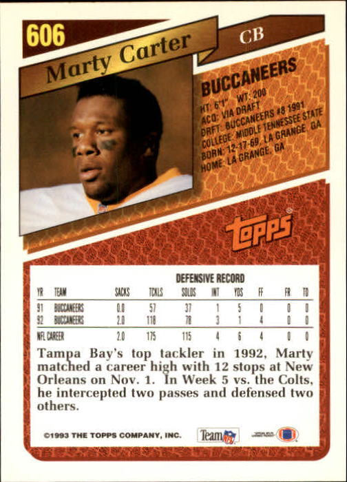 1993 Topps Football Gold (#441-660) Singles - You Choose - Picture 317 of 419
