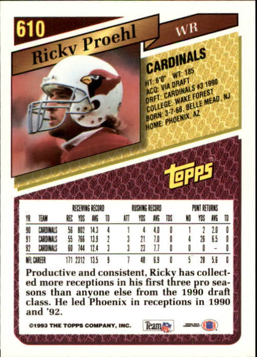 1993 Topps Football Gold (#441-660) Singles - You Choose - Picture 325 of 419