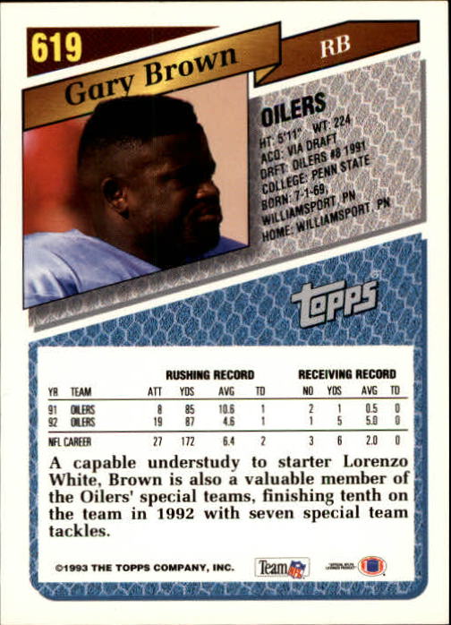 1993 Topps Football Gold (#441-660) Singles - You Choose - Picture 342 of 419