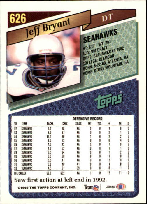 1993 Topps Football Gold (#441-660) Singles - You Choose - Picture 356 of 419