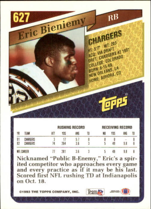 1993 Topps Football Gold (#441-660) Singles - You Choose - Picture 358 of 419