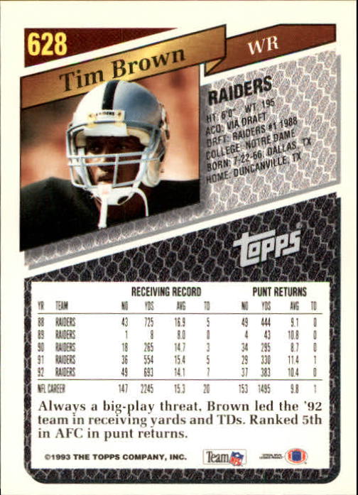 1993 Topps Football Gold (#441-660) Singles - You Choose - Picture 360 of 419