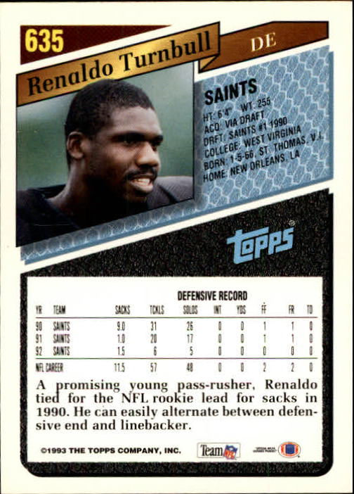1993 Topps Football Gold (#441-660) Singles - You Choose - Picture 374 of 419