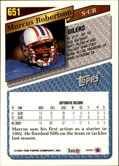 1993 Topps Football Gold (#441-660) Singles - You Choose - Picture 401 of 419