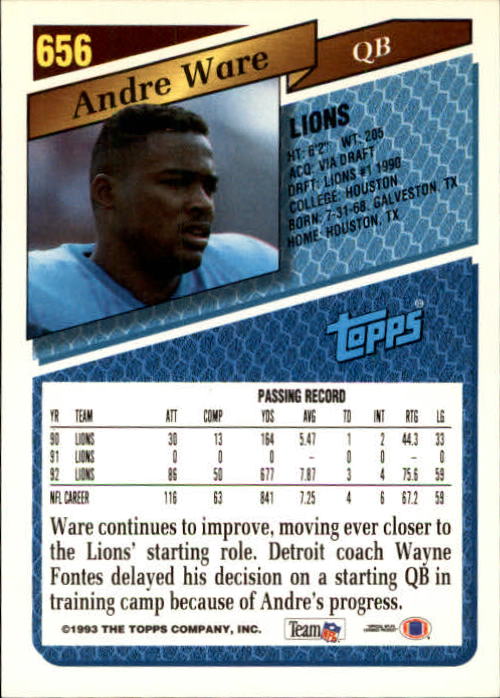1993 Topps Football Gold (#441-660) Singles - You Choose - Picture 411 of 419