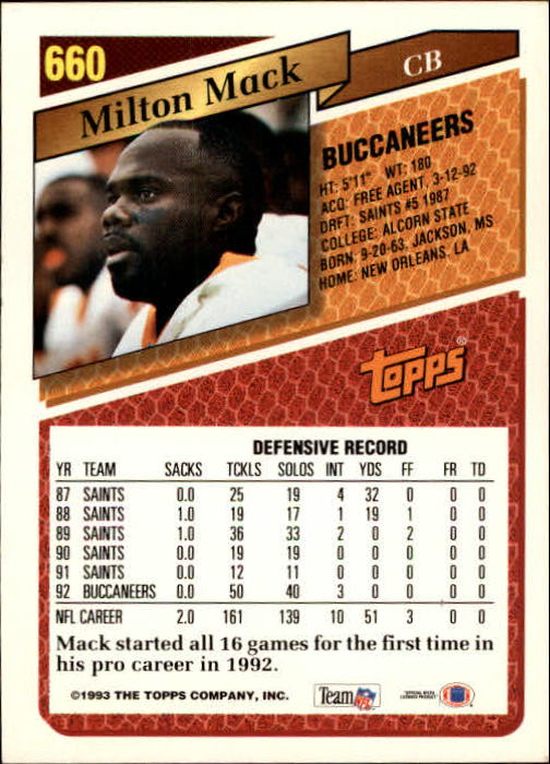 1993 Topps Football Gold (#441-660) Singles - You Choose - Picture 419 of 419
