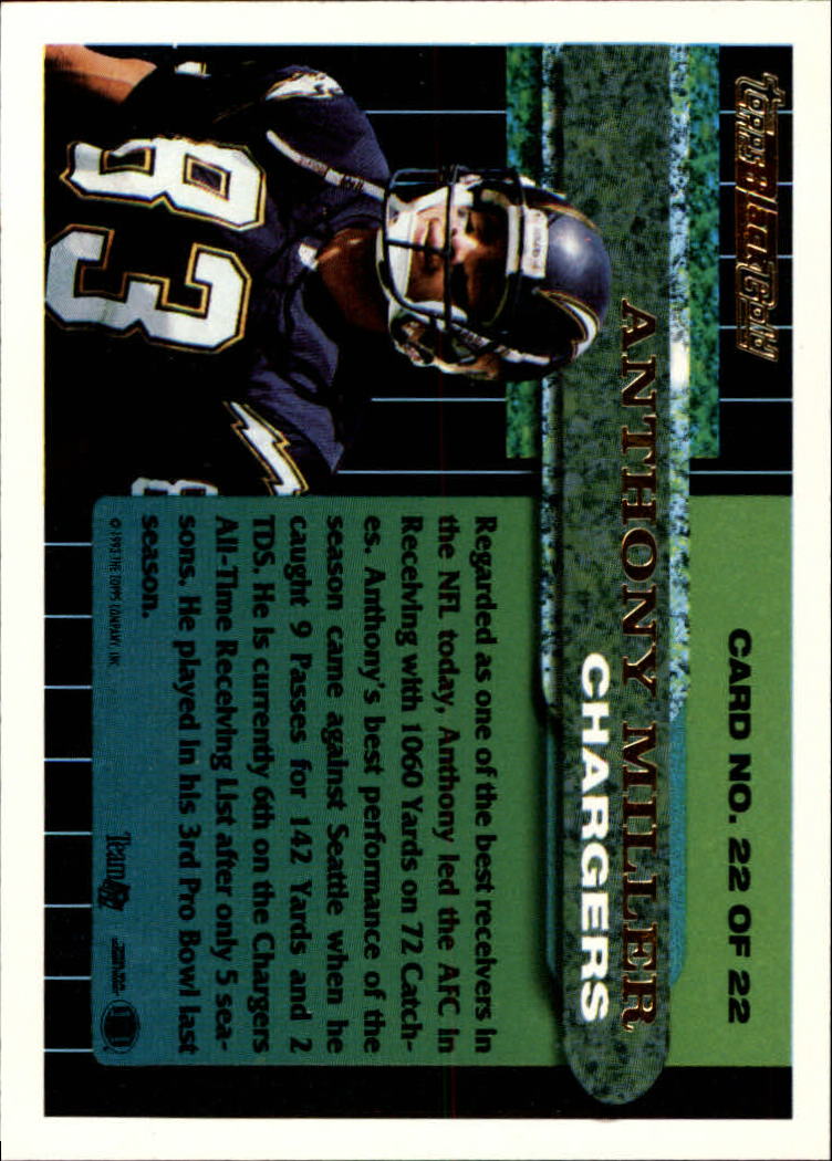 1993 Topps Black Gold #22 Anthony Miller back image