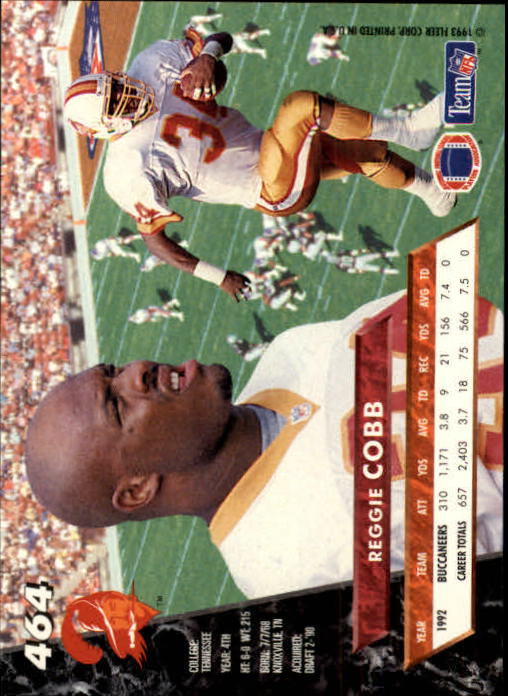 1993 Ultra #464 Reggie Cobb back image