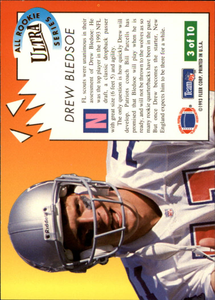 1993 Ultra All-Rookies #3 Drew Bledsoe back image