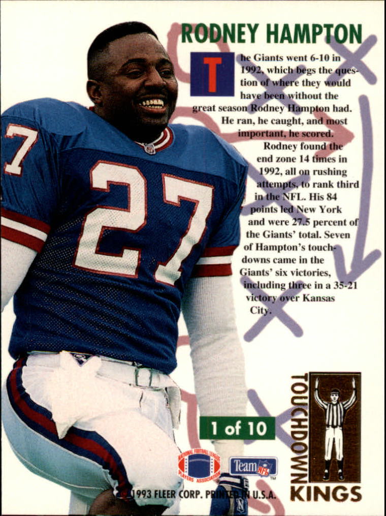 1993 Ultra Touchdown Kings 1 Rodney Hampton NMMT