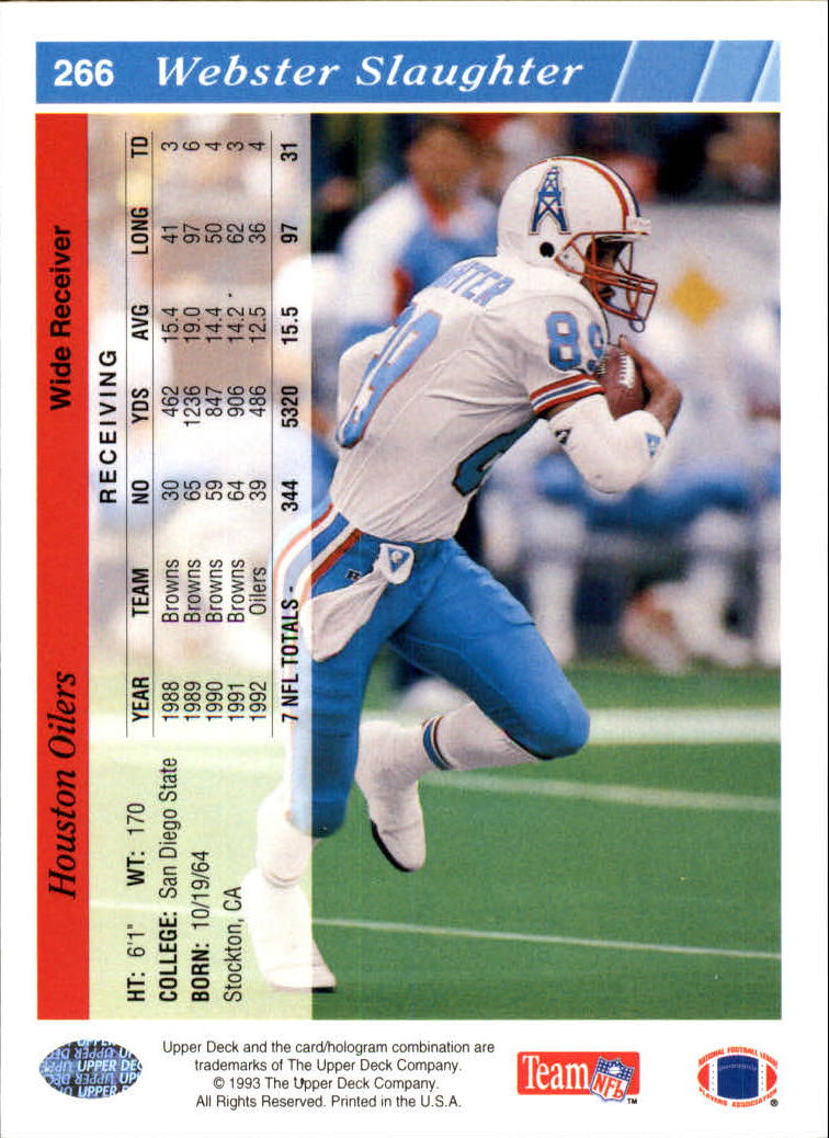 1993 Upper Deck Football "Main Set" Cards #251 to #500 Rookies and Veterans - Picture 33 of 500