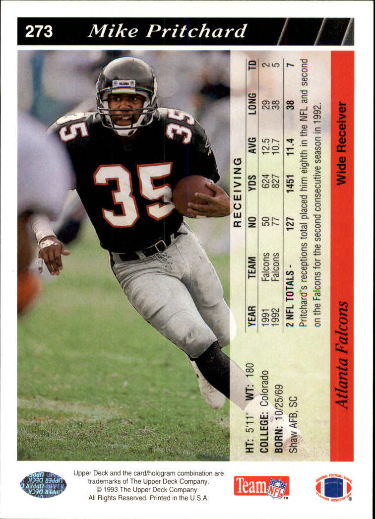 1993 Upper Deck Football "Main Set" Cards #251 to #500 Rookies and Veterans - Picture 47 of 500