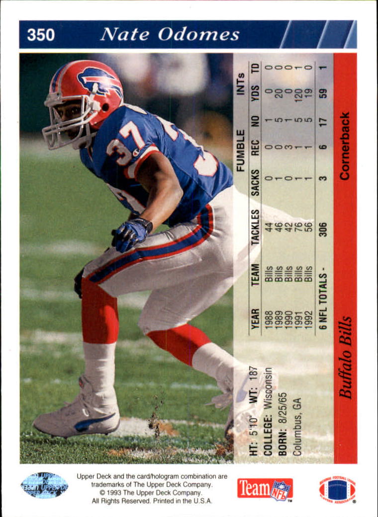 1993 Upper Deck Football "Main Set" Cards #251 to #500 Rookies and Veterans - Picture 200 of 500