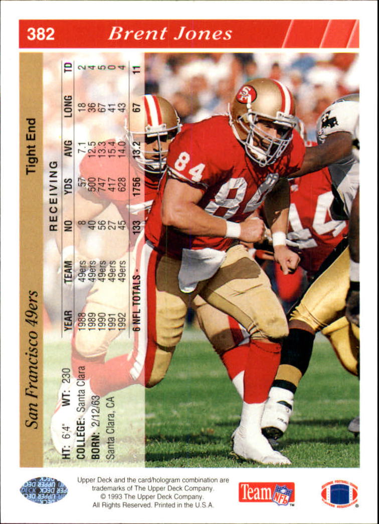 1993 Upper Deck Football "Main Set" Cards #251 to #500 Rookies and Veterans - Picture 264 of 500