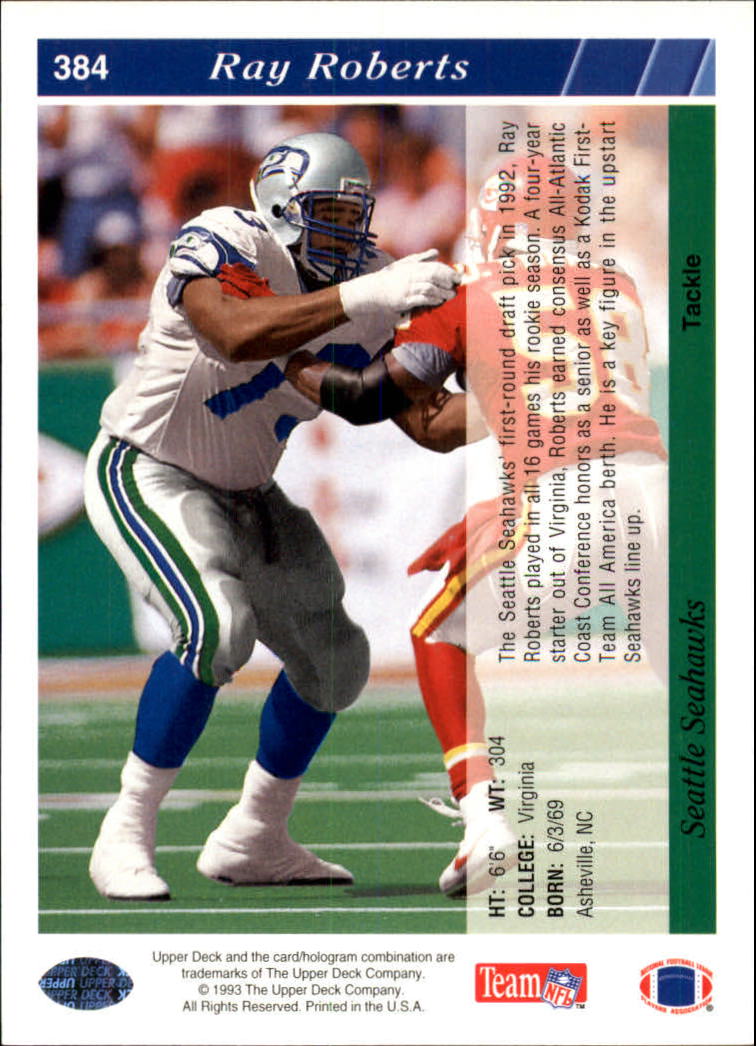1993 Upper Deck Football "Main Set" Cards #251 to #500 Rookies and Veterans - Picture 268 of 500