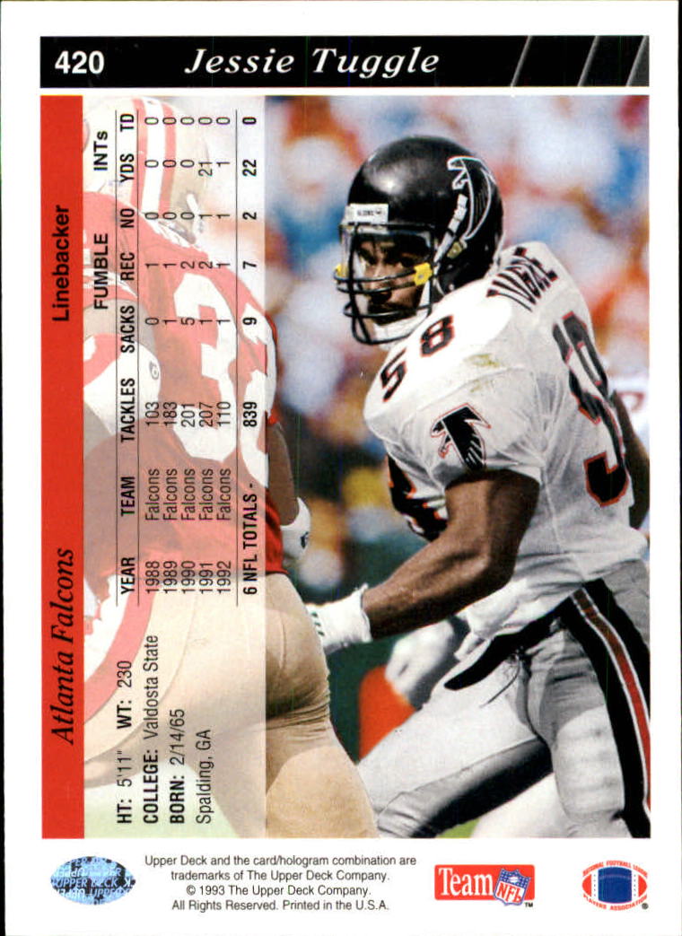 1993 Upper Deck Football "Main Set" Cards #251 to #500 Rookies and Veterans - Picture 340 of 500