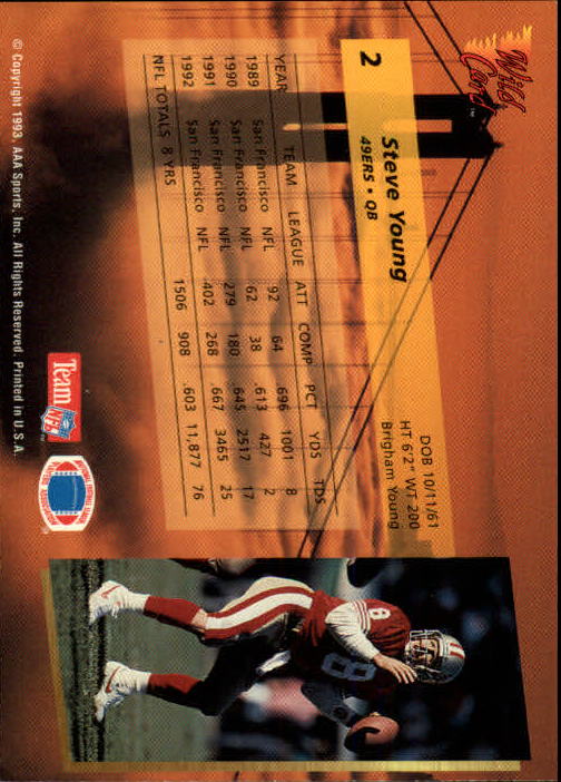 1993 Wild Card Football "Main Set" Base Cards - Picture 3 of 368