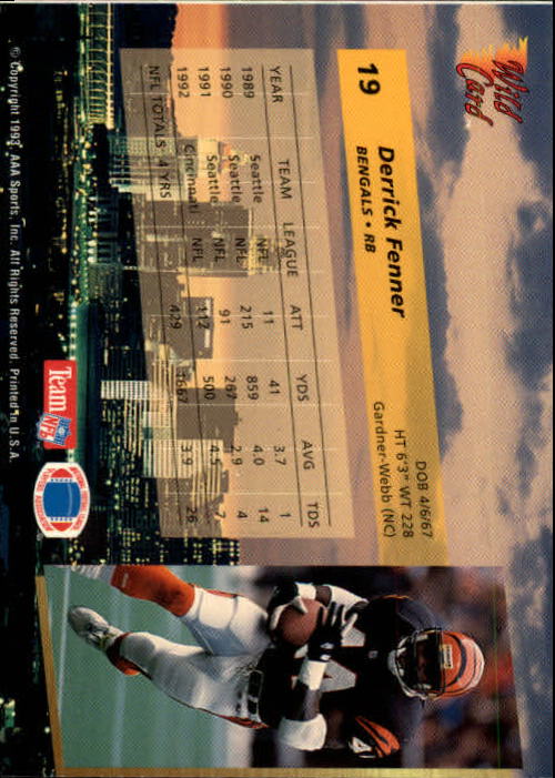 1993 Wild Card Football "Main Set" Base Cards - Picture 35 of 368