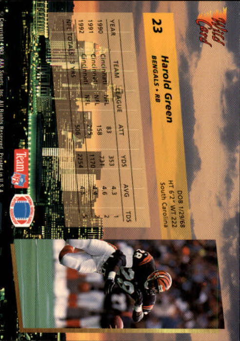 1993 Wild Card Football "Main Set" Base Cards - Picture 43 of 368