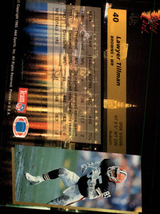 1993 Wild Card Football "Main Set" Base Cards - Picture 77 of 368