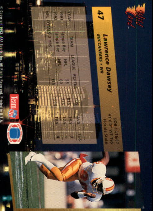 1993 Wild Card Football "Main Set" Base Cards - Picture 89 of 368
