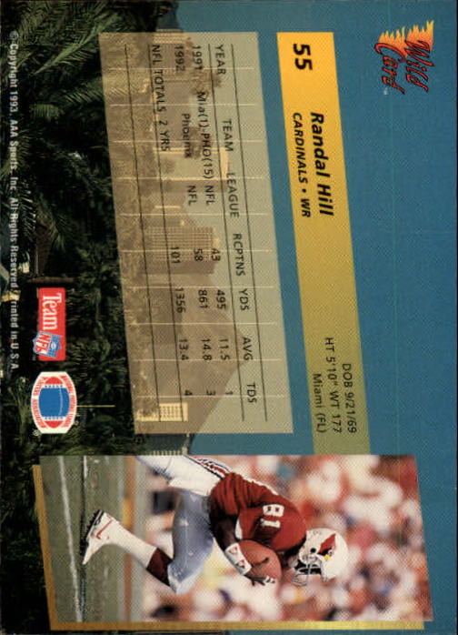 1993 Wild Card Football "Main Set" Base Cards - Picture 105 of 368