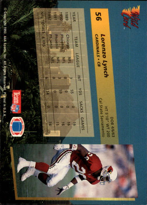 1993 Wild Card Football "Main Set" Base Cards - Picture 107 of 368