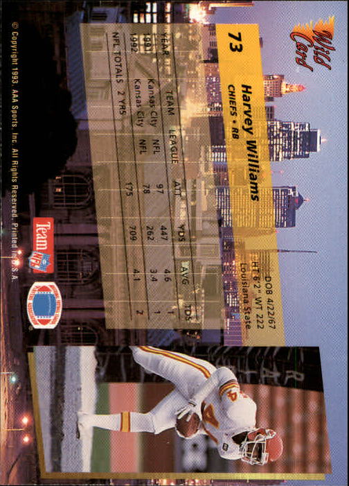 1993 Wild Card Football "Main Set" Base Cards - Picture 139 of 368